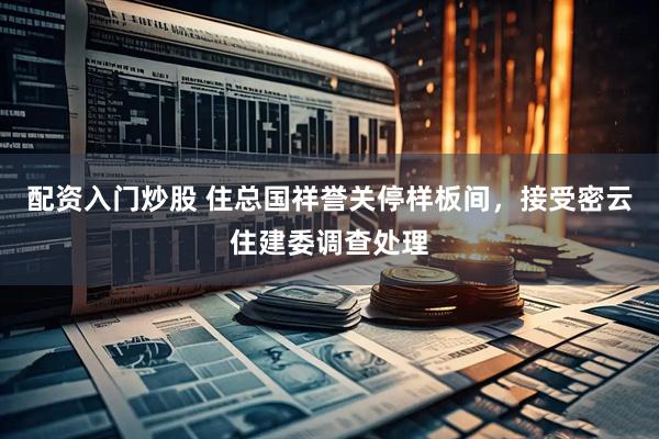 配资入门炒股 住总国祥誉关停样板间，接受密云住建委调查处理